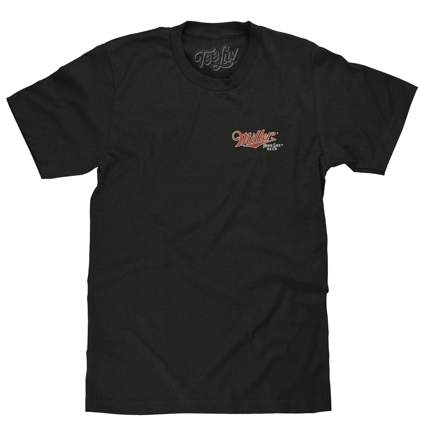 Miller High Life "Girl in the Moon" T-Shirt | Double-Sided Logo | Vintage Black