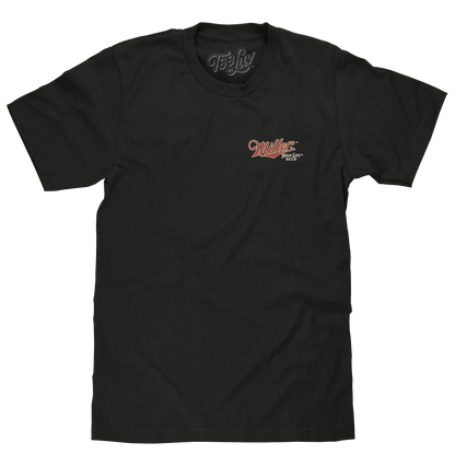 Miller High Life "Girl in the Moon" T-Shirt | Double-Sided Logo | Vintage Black