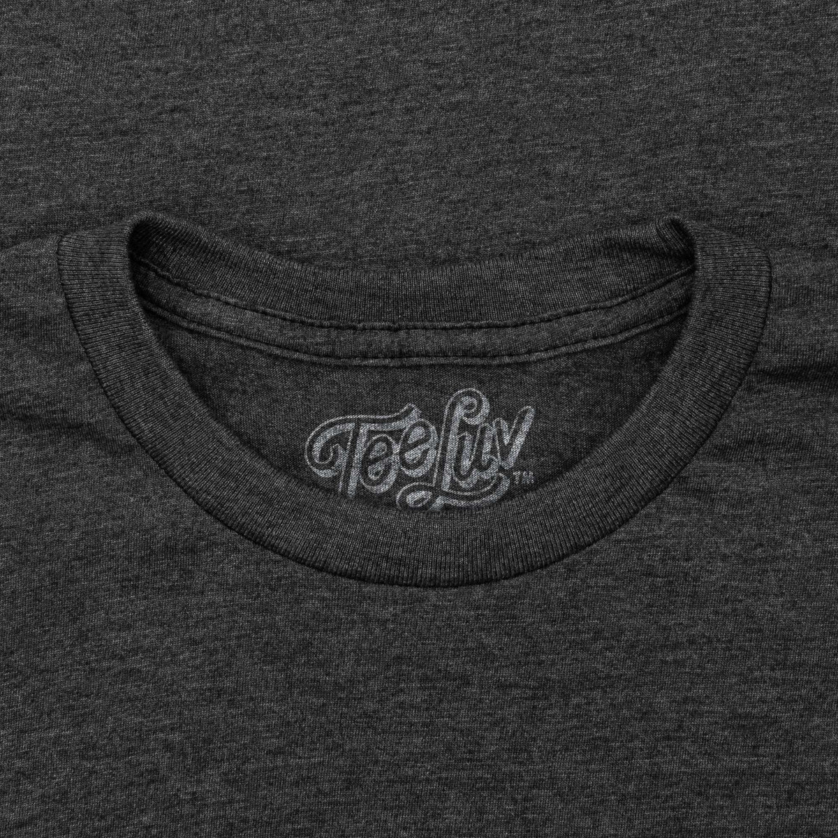 Charcoal crew neck T-shirt with TeF... logo at neckline