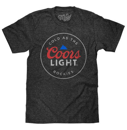 Charcoal gray vintage graphic T-shirt with Coors Light logo front