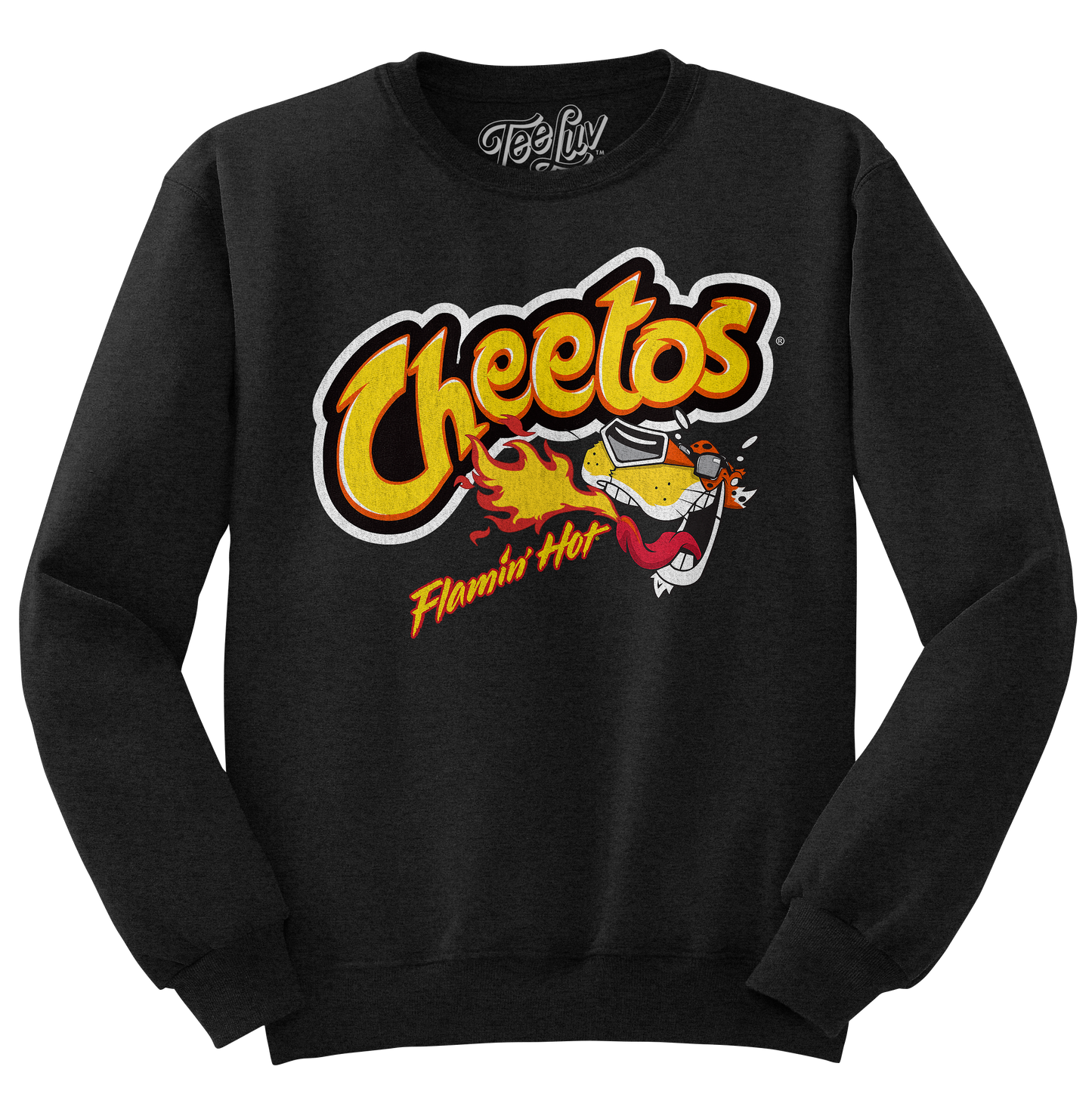 Cheetos Flamin' Hot Chester Cheetah Crewneck Sweatshirt – Black