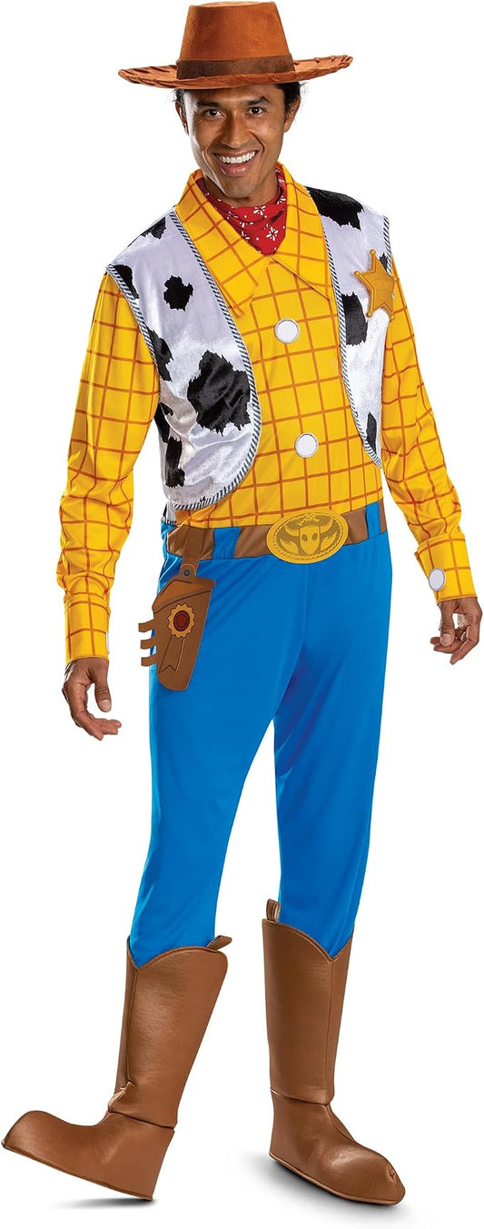 Toy Story Woody Adult Costume - Includes Jumpsuit, Hat, and Badge
