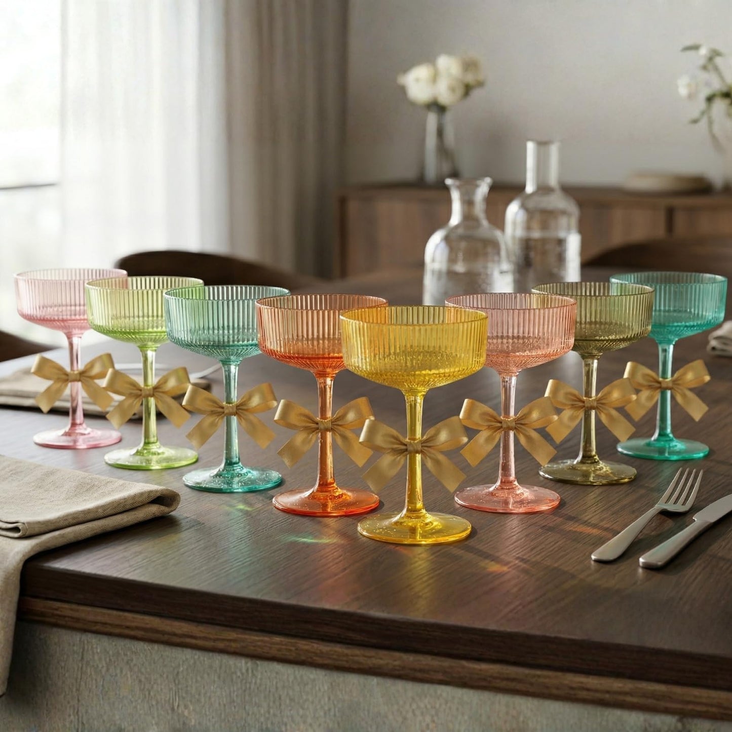Madrid Acrylic Champagne Coupe Glasses | Set of 8 | 8oz | Shatterproof | Indoor & Outdoor | Khen Site - Niksstuff