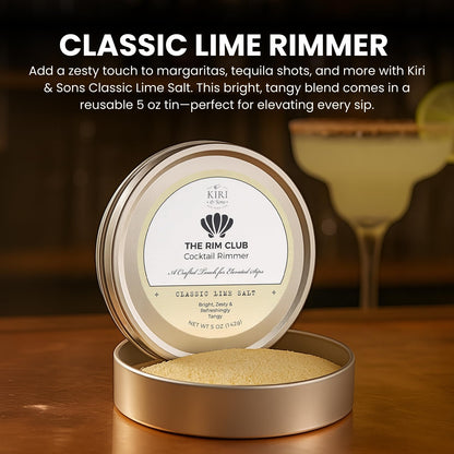 Kiri & Sons Classic Lime Margarita Salt Rimmer – Cocktail Rim Salt | 5oz Tin