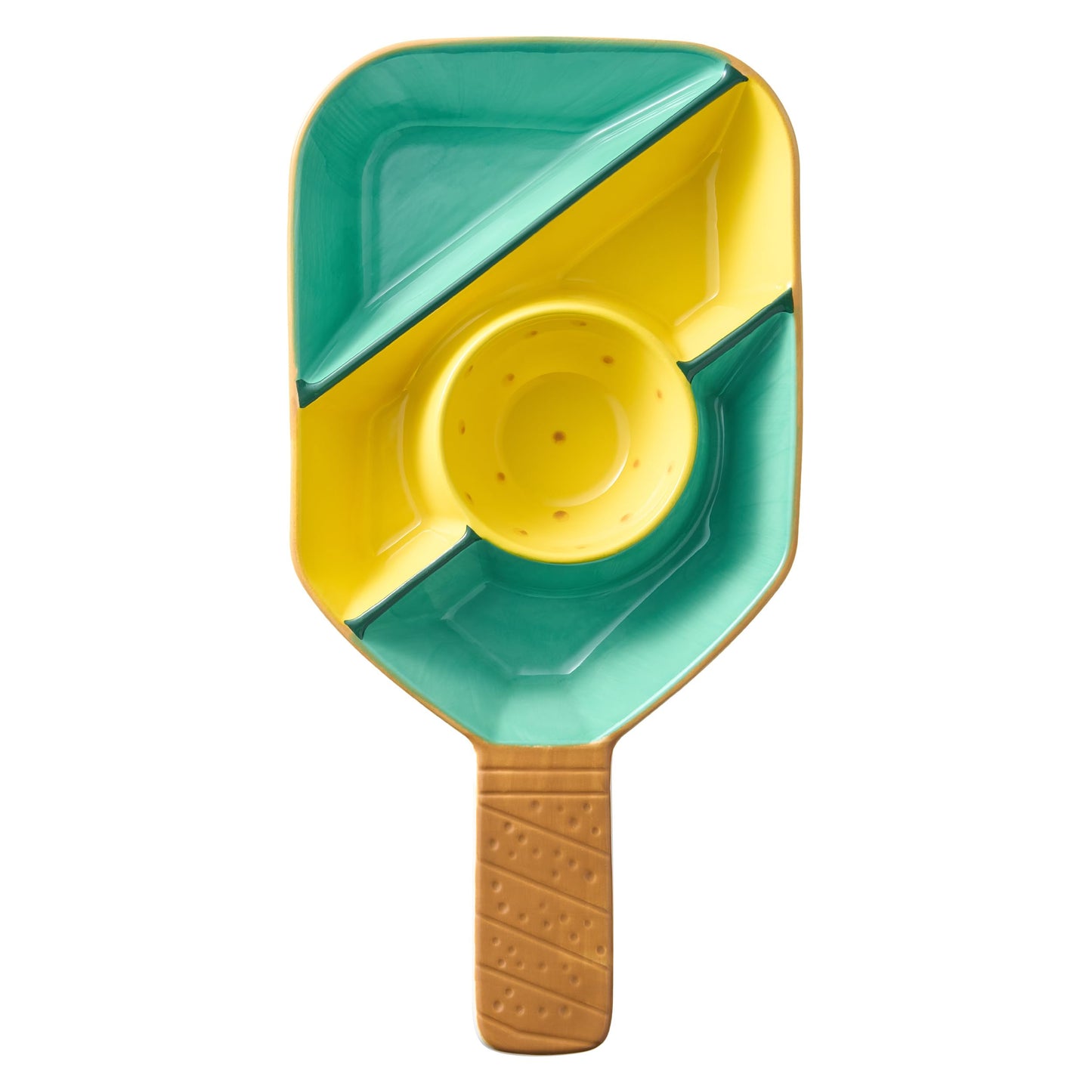 Khen Ceramic Pickleball Paddle Dish – Serving Tray for Dips, Snacks & Condiments | Gift Idea