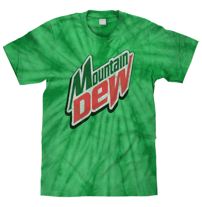 Mountain Dew Retro Logo T-Shirt – Kelly Green Spider Tie Dye