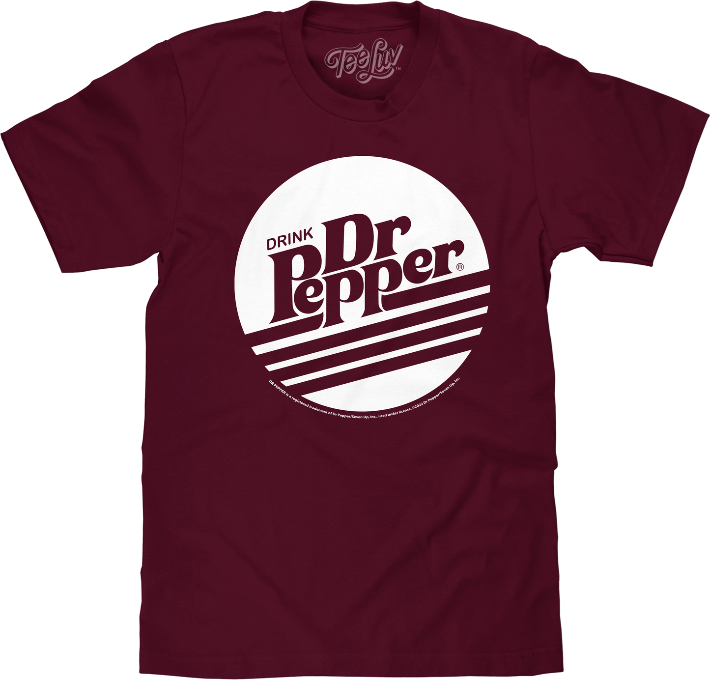 Dr Pepper T-Shirt | "Drink Dr Pepper" 80s Retro Logo | 100% Cotton | Burgundy
