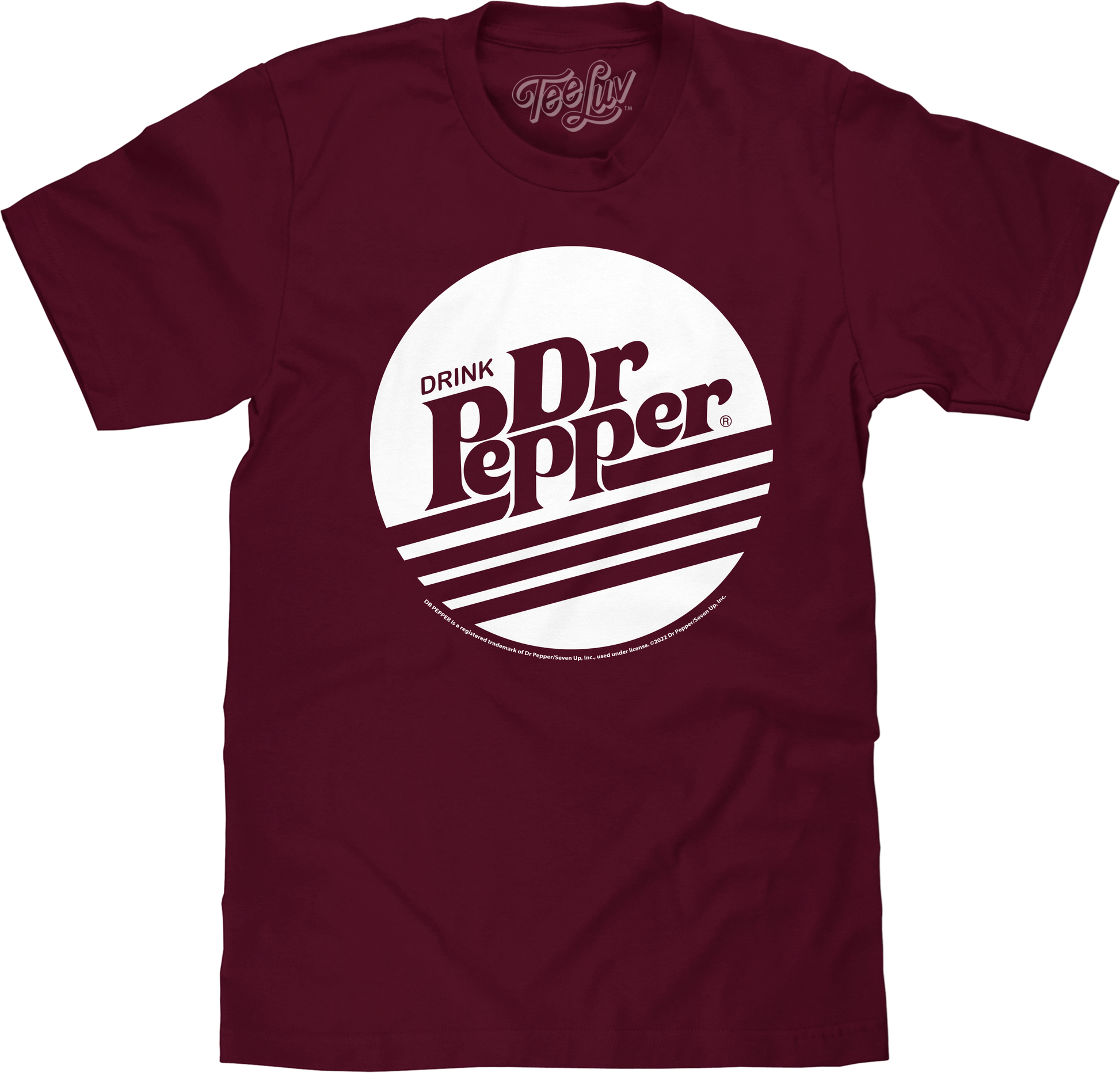 Dr Pepper T-Shirt | "Drink Dr Pepper" 80s Retro Logo | 100% Cotton | Burgundy