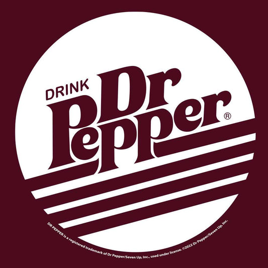 Burgundy cotton T-shirt with large Dr Pepper retro logo print