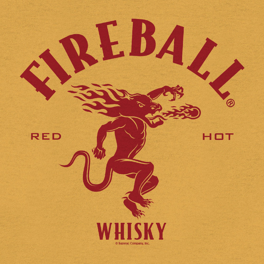 Fireball Whisky Dragon Logo T-Shirt – Mustard Yellow