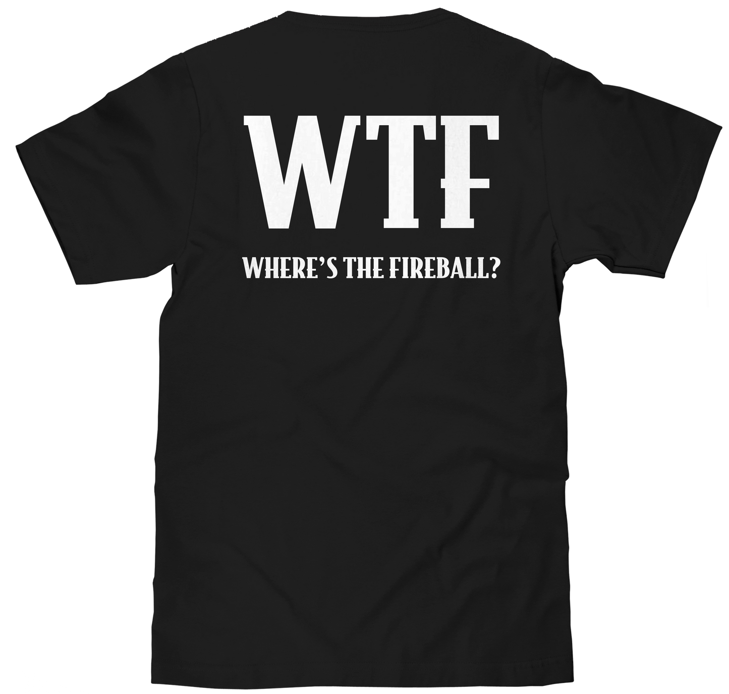 Fireball Whisky "WTF" T-Shirt | Dragon Mascot Front & Back | Black