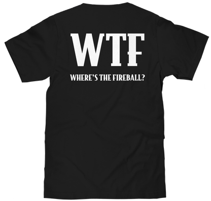 Fireball Whisky "WTF" T-Shirt | Dragon Mascot Front & Back | Black