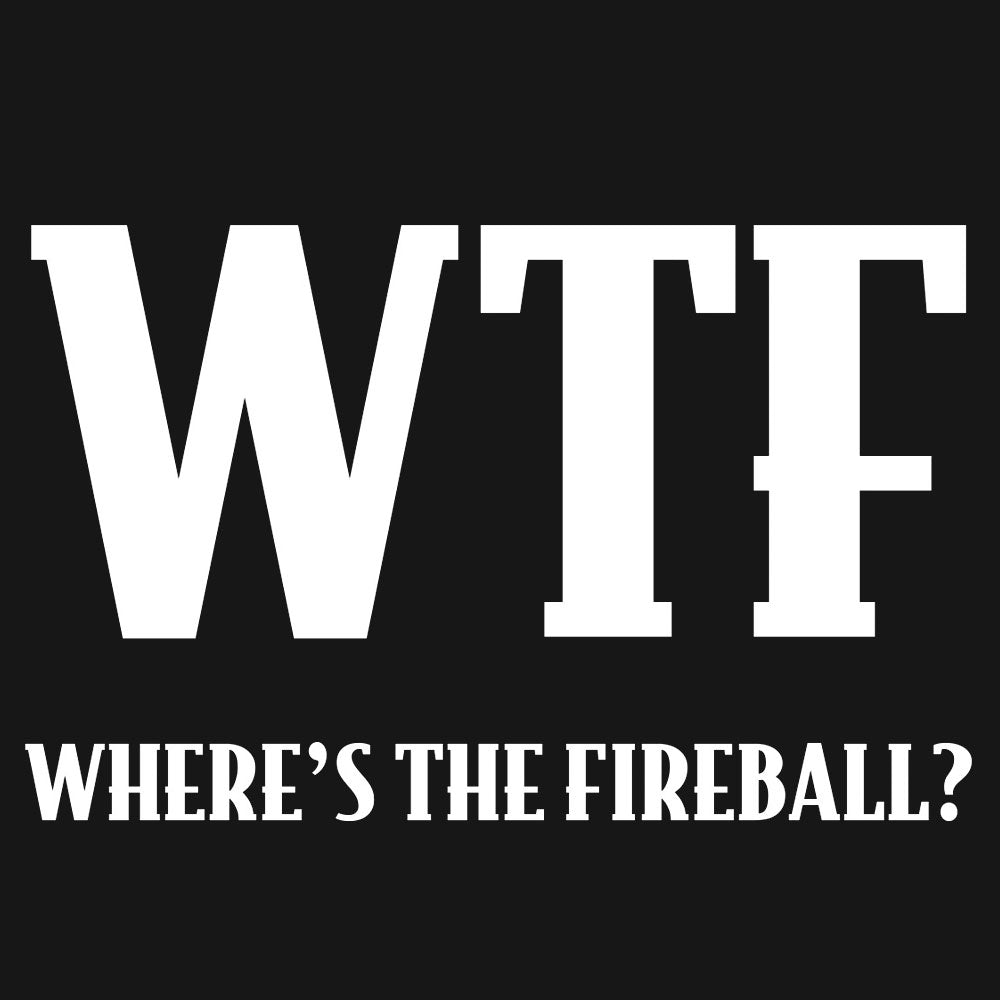 Fireball Whisky "WTF" T-Shirt | Dragon Mascot Front & Back | Black