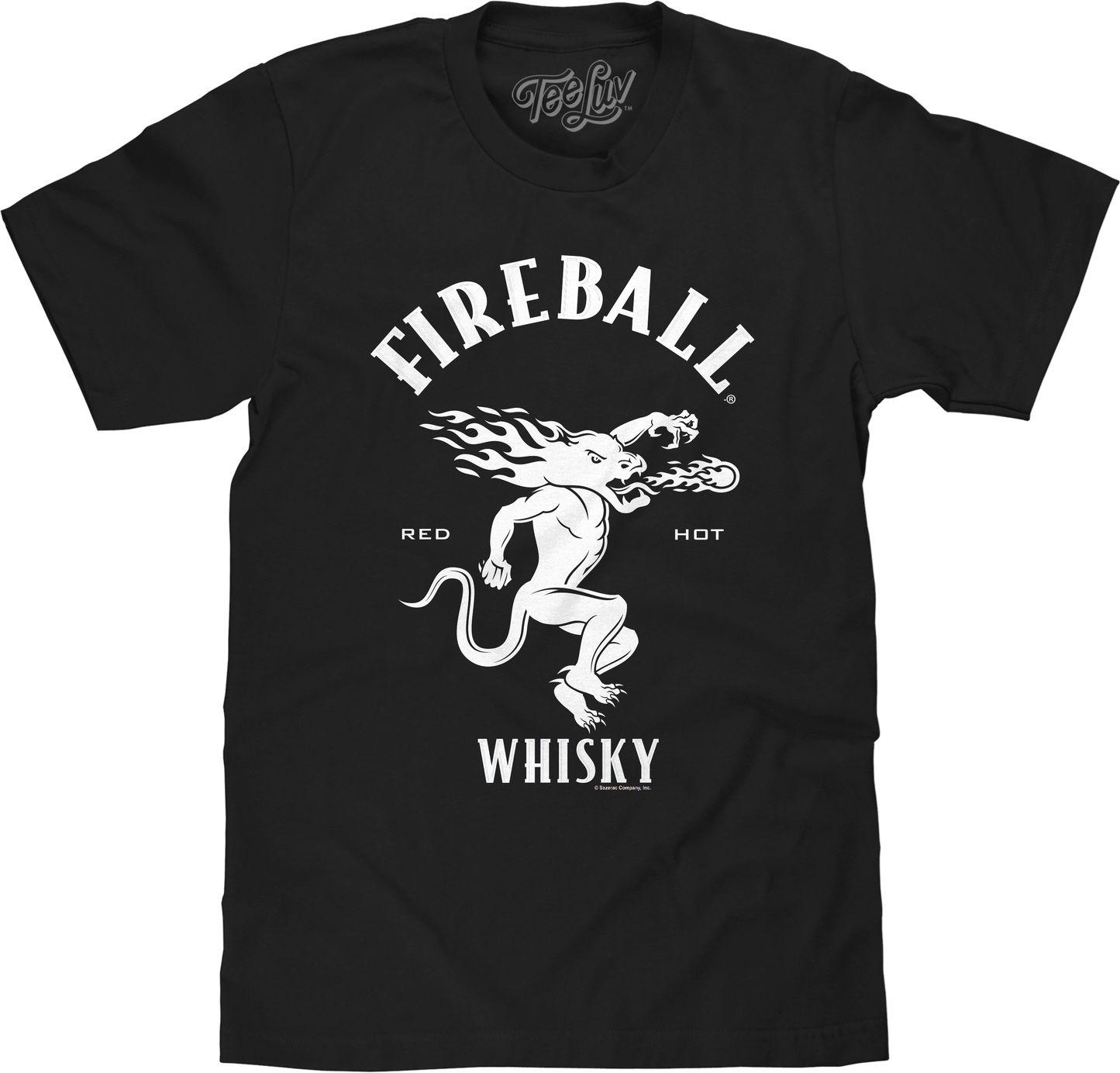Fireball Whisky "WTF" T-Shirt | Dragon Mascot Front & Back | Black