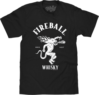 Fireball Whisky "WTF" T-Shirt | Dragon Mascot Front & Back | Black