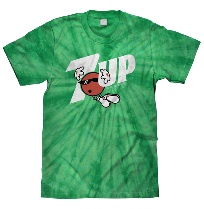 7UP Cool Spot Logo T-Shirt – Kelly Green Spider Tie Dye