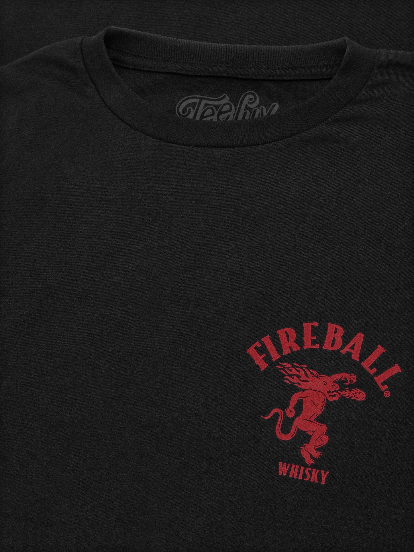 Fireball Whisky Dragon Mascot Double-Sided T-Shirt – Black