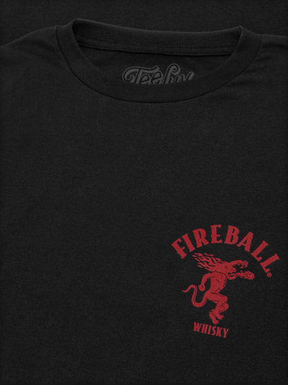 Fireball Whisky Dragon Mascot Double-Sided T-Shirt – Black