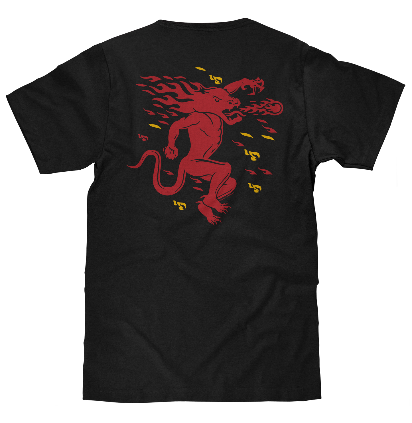 Fireball Whisky Dragon Mascot Double-Sided T-Shirt – Black