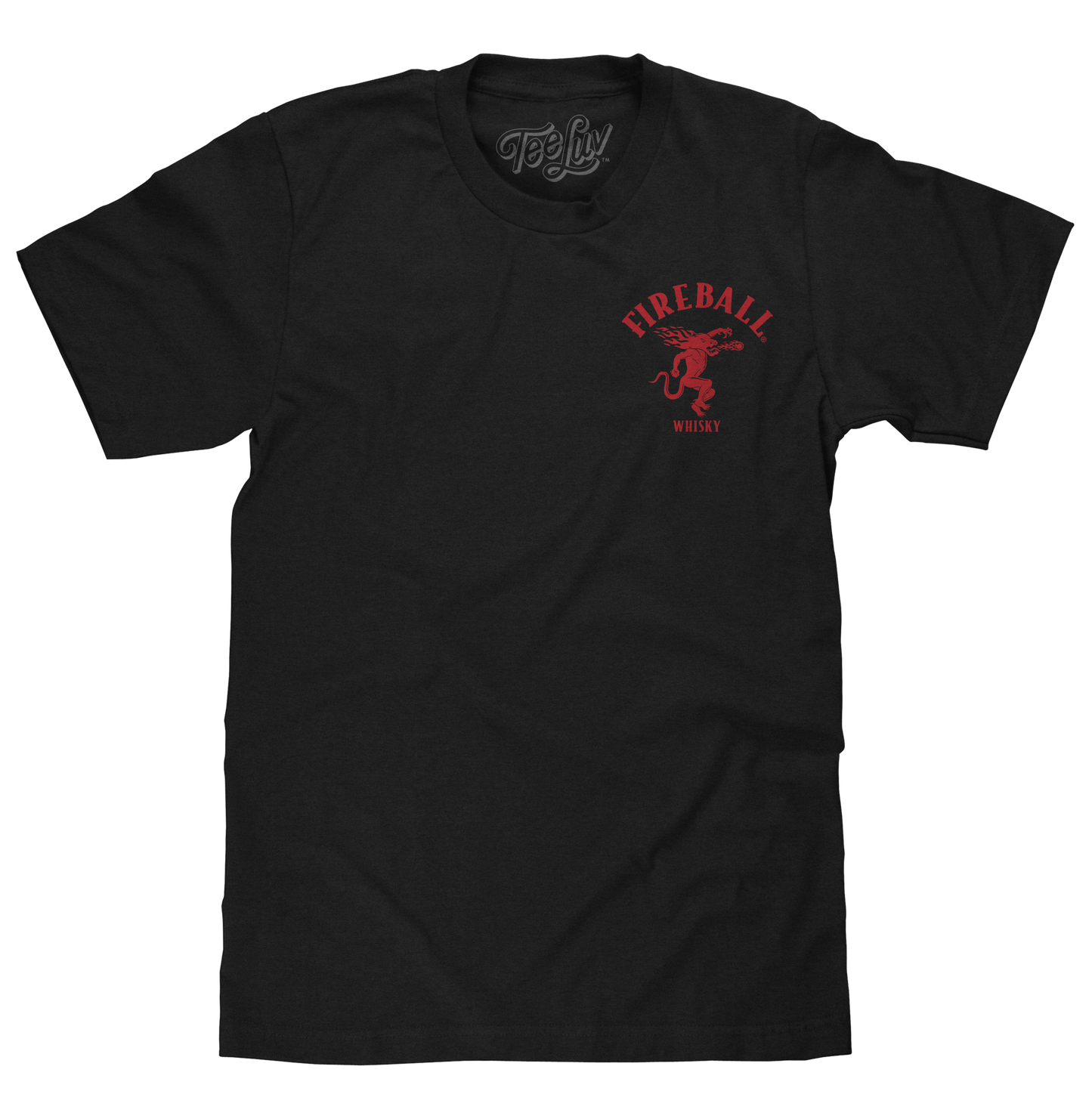 Fireball Whisky Dragon Mascot Double-Sided T-Shirt – Black