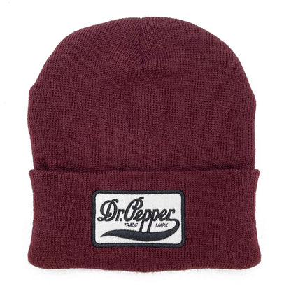 Dr Pepper Trademark Logo Embroidered Cuffed Beanie | Burgundy