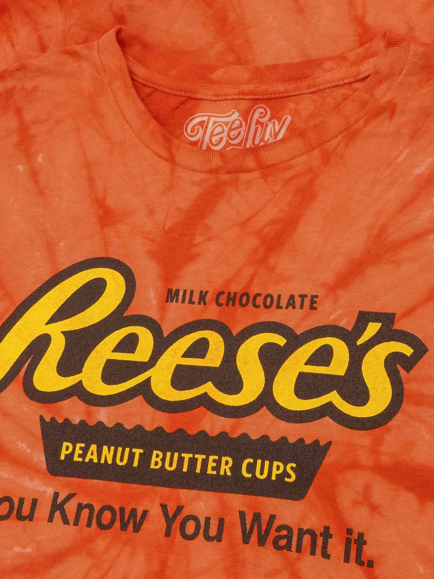 Reese's Peanut Butter Cup 'You Know You Want It' T-Shirt – Orange Spider Tie Dye