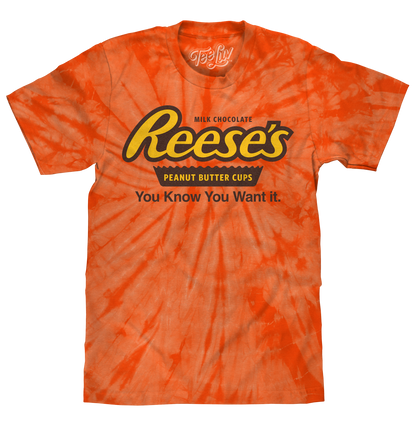 Reese's Peanut Butter Cup 'You Know You Want It' T-Shirt – Orange Spider Tie Dye