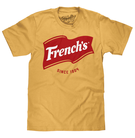Mustard yellow T-shirt with French's Since 1904 logo