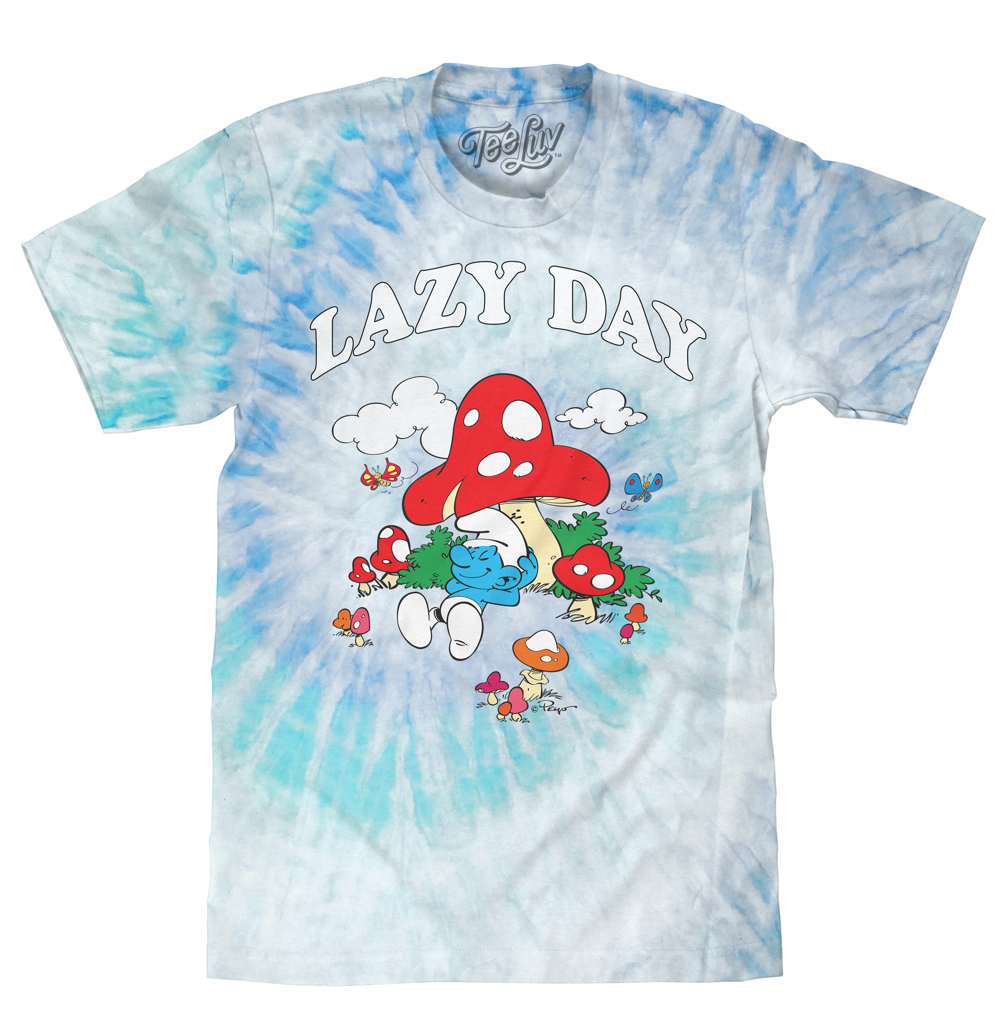Smurfs Lazy Smurf 'Lazy Day' T-Shirt – Lagoon Tie Dye