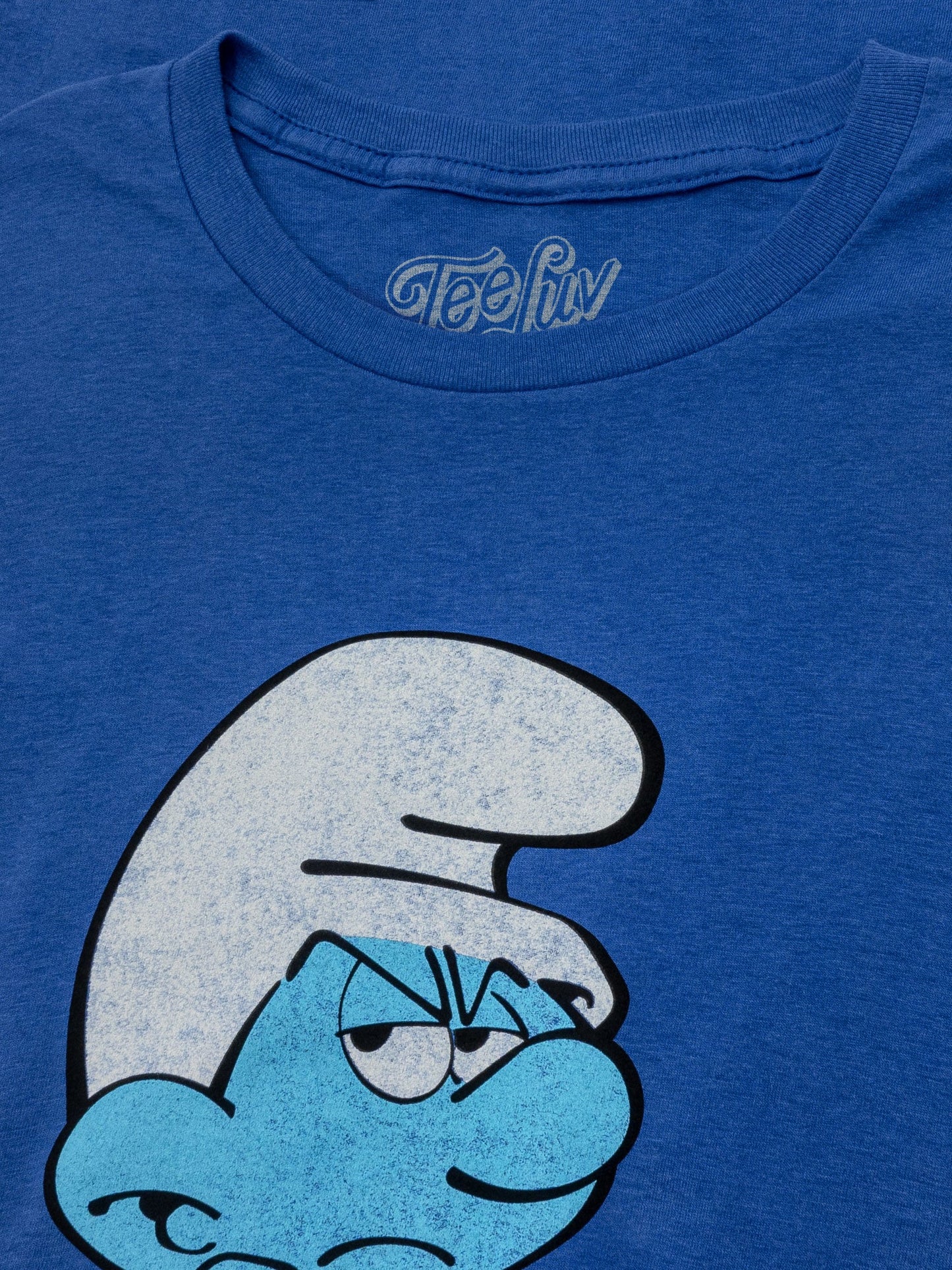 Grouchy Smurf Retro Graphic T-Shirt – Royal Blue