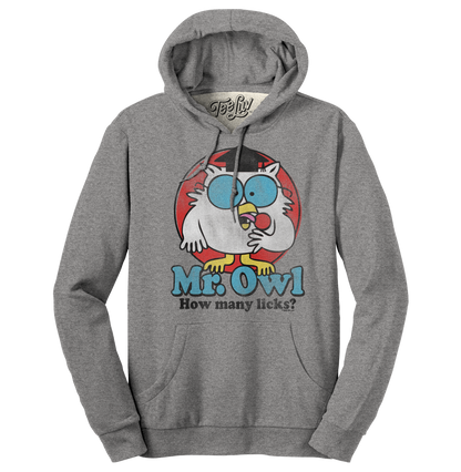 Tootsie Pop Mr. Owl 'How Many Licks?' Pullover Hoodie – Oxford Gray