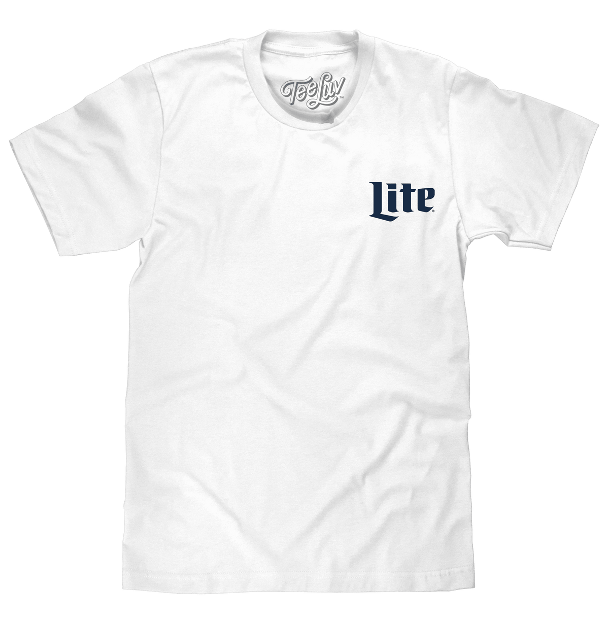 White graphic T-shirt with Lite front print