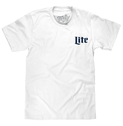 White graphic T-shirt with Lite front print