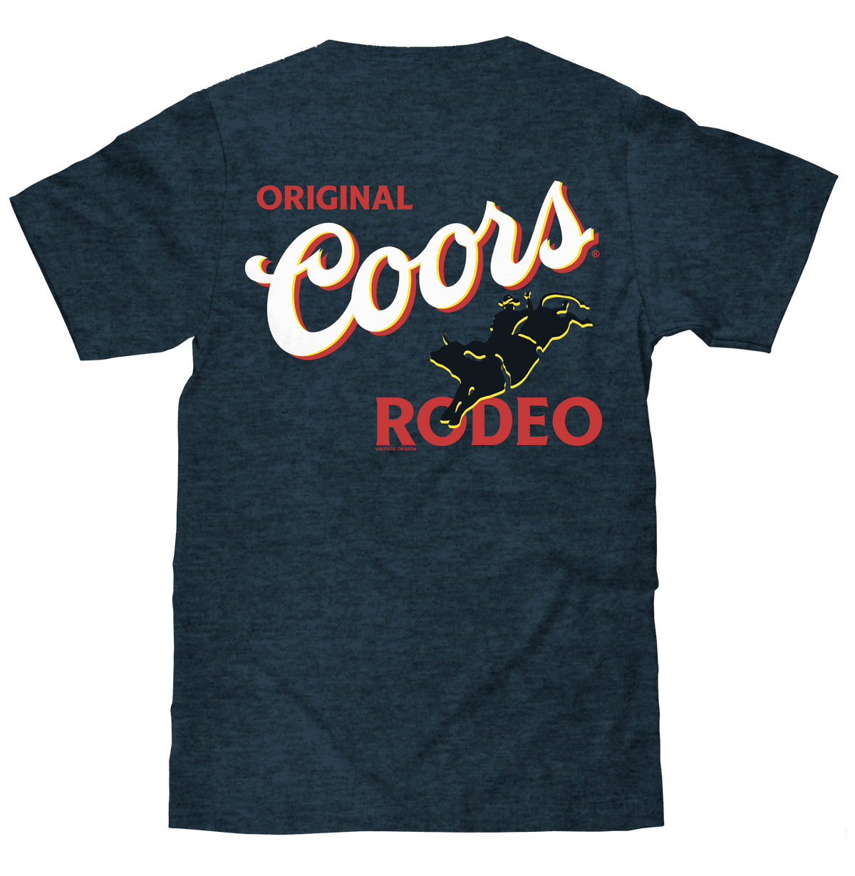 Coors rodeo cowboy heather black T-shirt with large back graphic