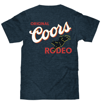 Coors rodeo cowboy heather black T-shirt with large back graphic