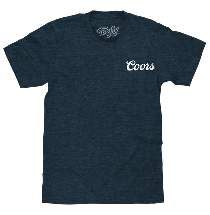 Coors rodeo cowboy heather black T-shirt with chest script logo