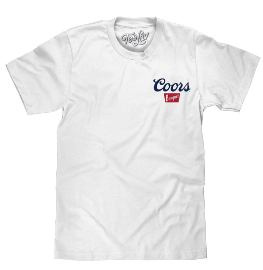White T-shirt with Coors Banquet front chest logo print