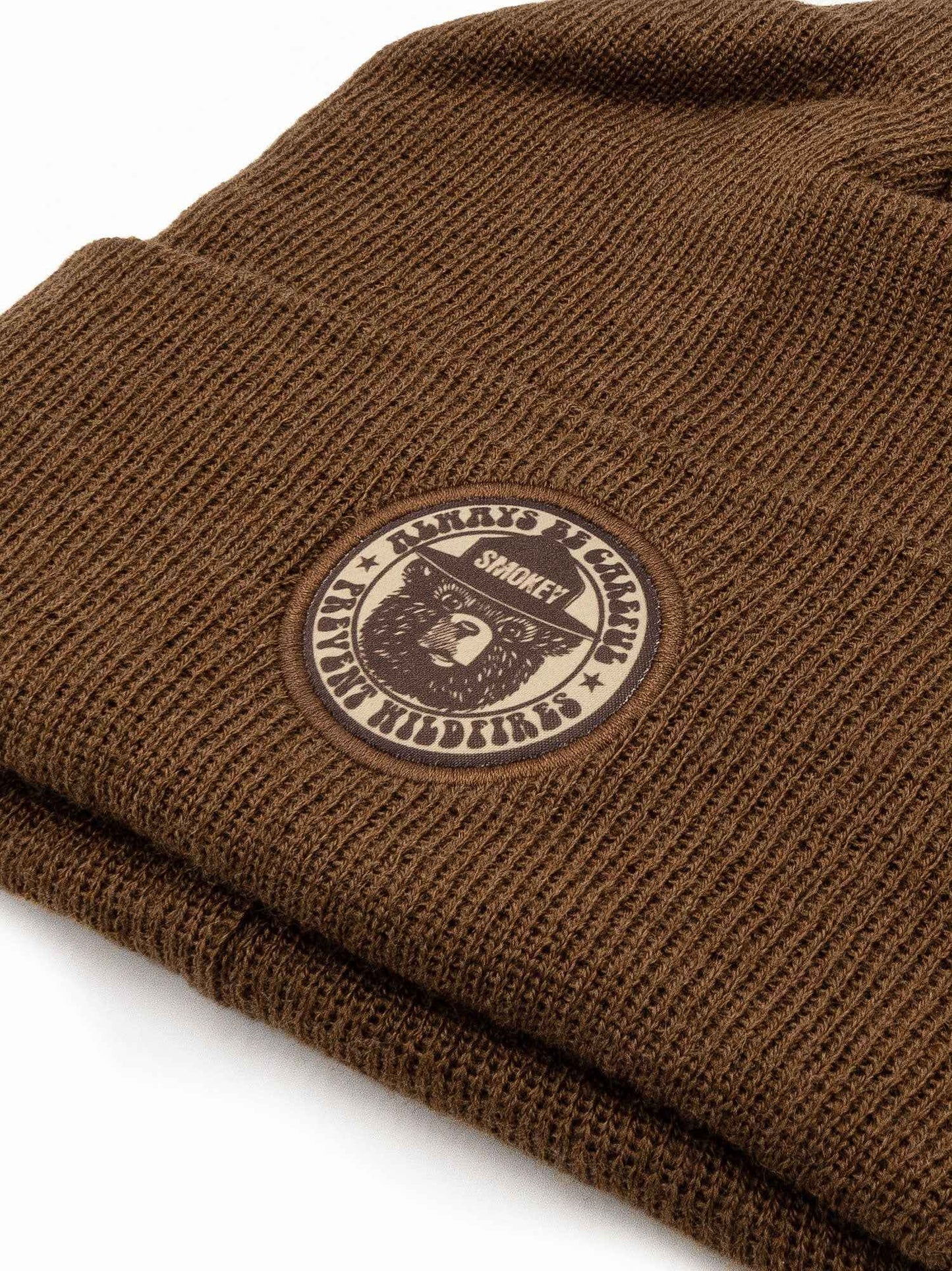 Smokey Bear Prevent Wildfires Embroidered Cuffed Beanie | Brown
