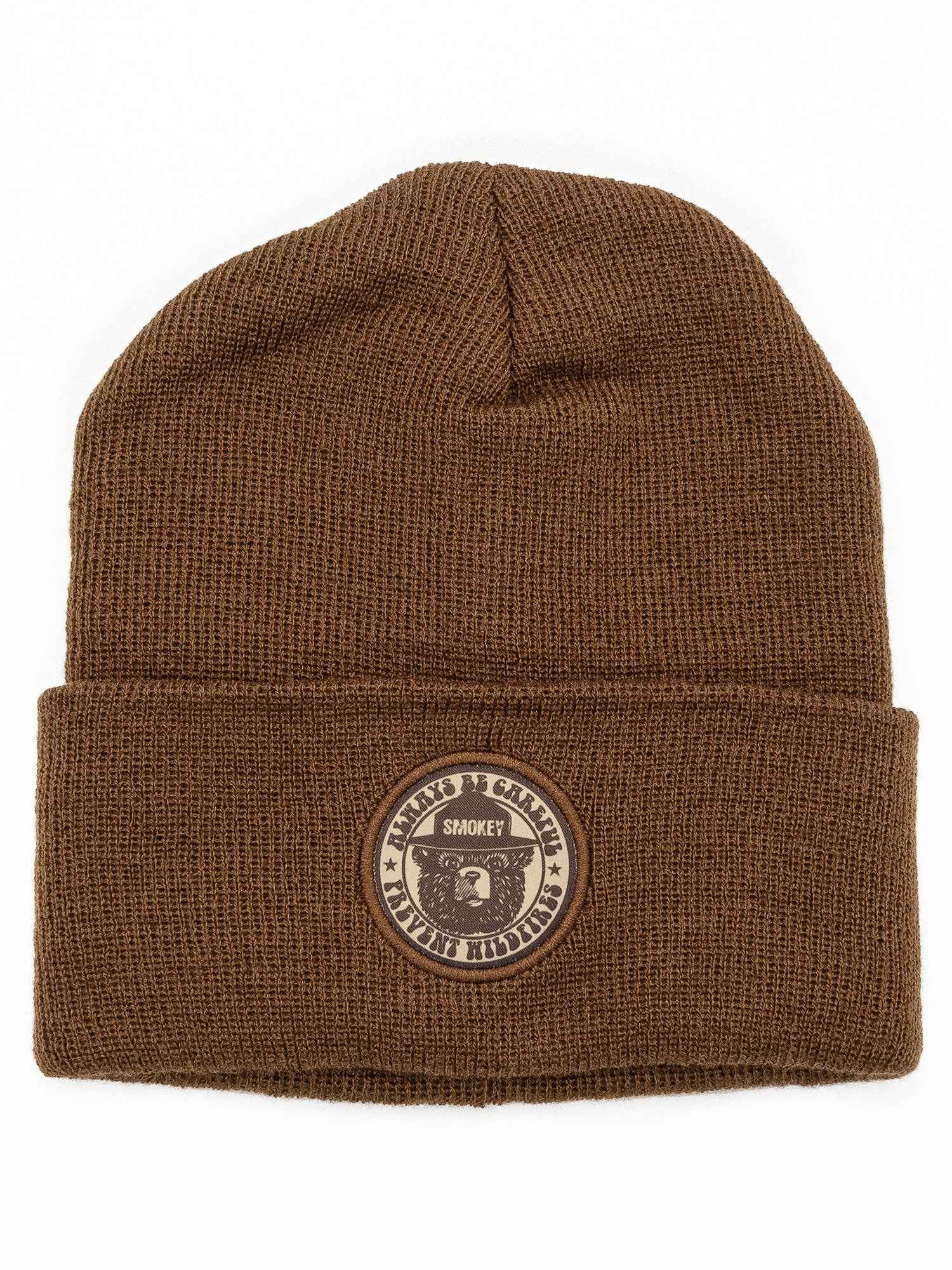 Smokey Bear Prevent Wildfires Embroidered Cuffed Beanie | Brown
