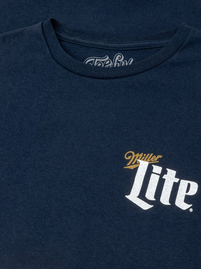 Miller Lite Logo Long Sleeve T-Shirt | Navy Blue