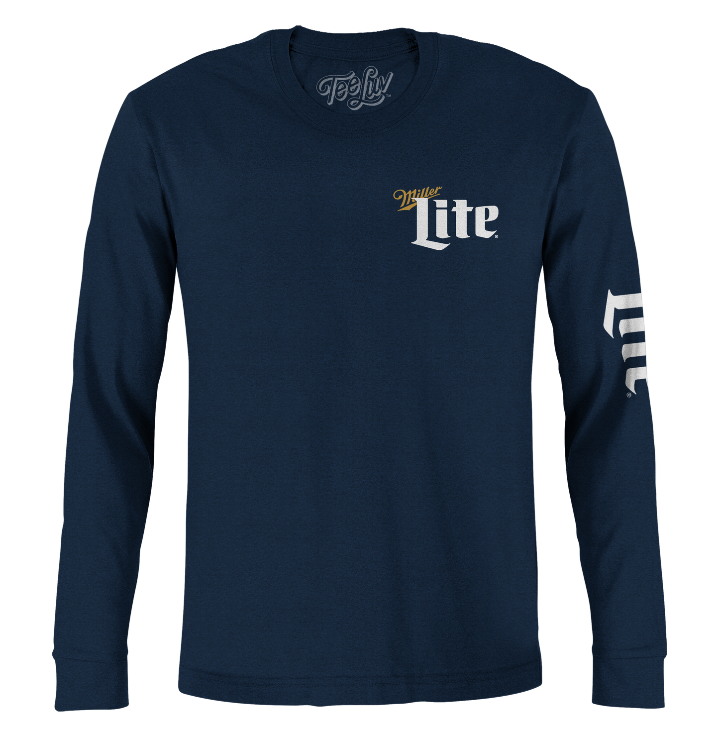 Miller Lite Logo Long Sleeve T-Shirt | Navy Blue