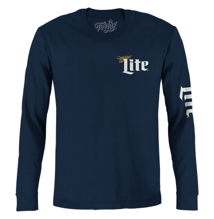 Miller Lite Logo Long Sleeve T-Shirt | Navy Blue