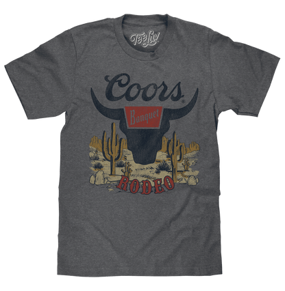 Graphite heather graphic T-shirt with Coors Banquet Rodeo logo print