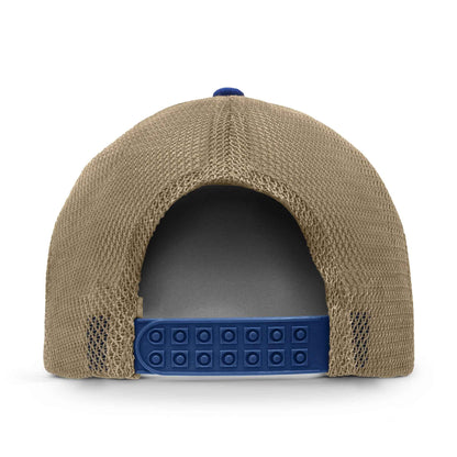 Old Bay Seasoning Crab Logo Mesh Back Trucker Hat | Blue & Tan