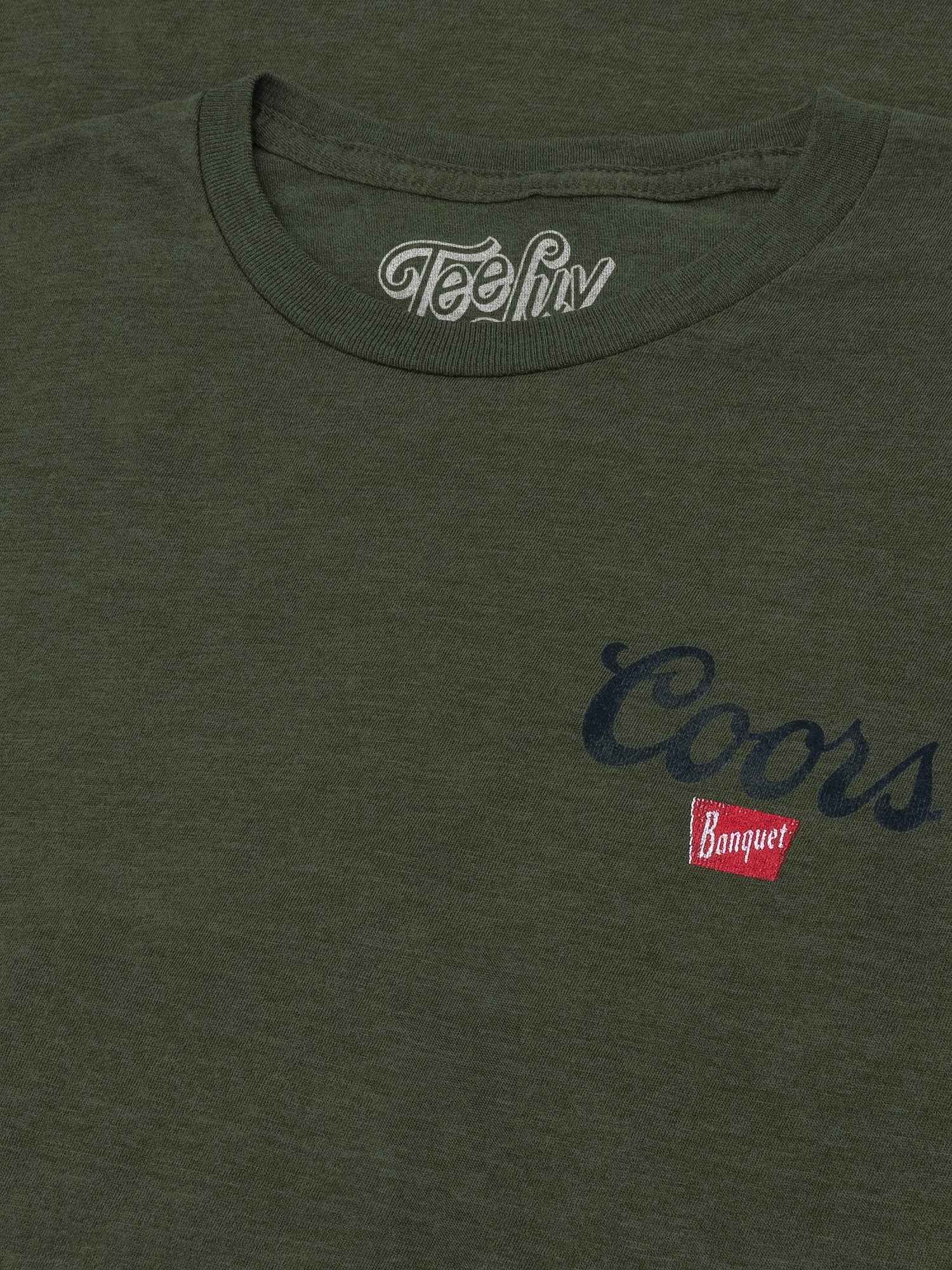 Coors Banquet "The Legend" T-Shirt | Front & Back Forest Print | Military Green