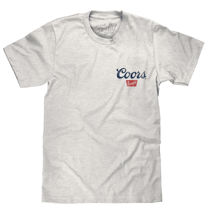 Gray T-shirt with small Coors Banquet chest logo