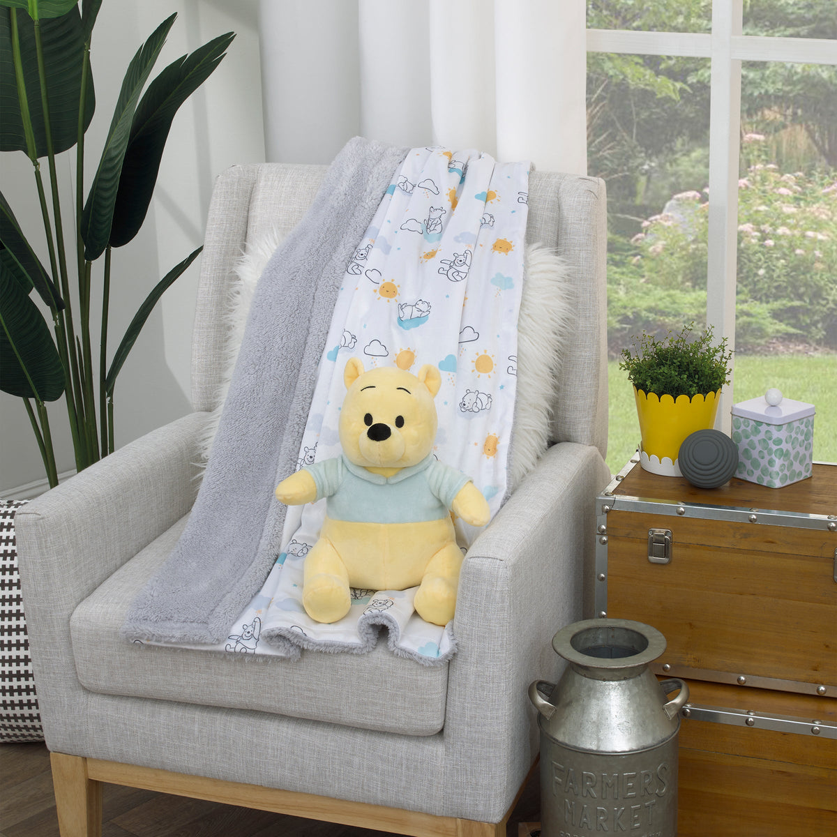 Disney Baby Winnie the Pooh Yellow & Aqua Plush