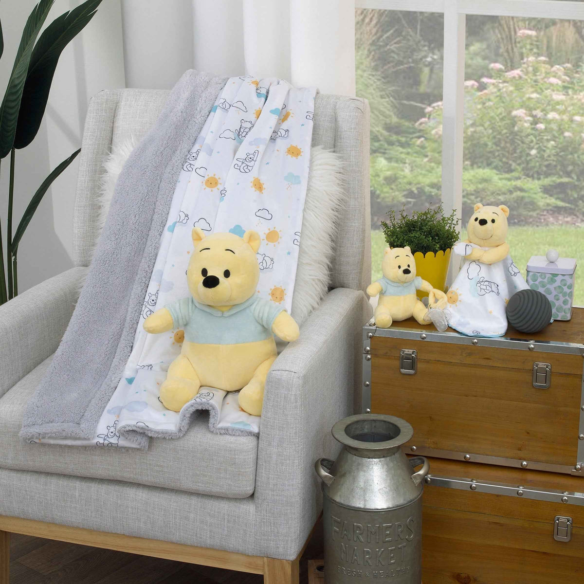 Disney Baby Winnie the Pooh Yellow & Aqua Plush
