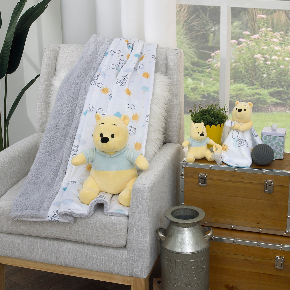 Disney Baby Winnie the Pooh Yellow & Aqua Plush