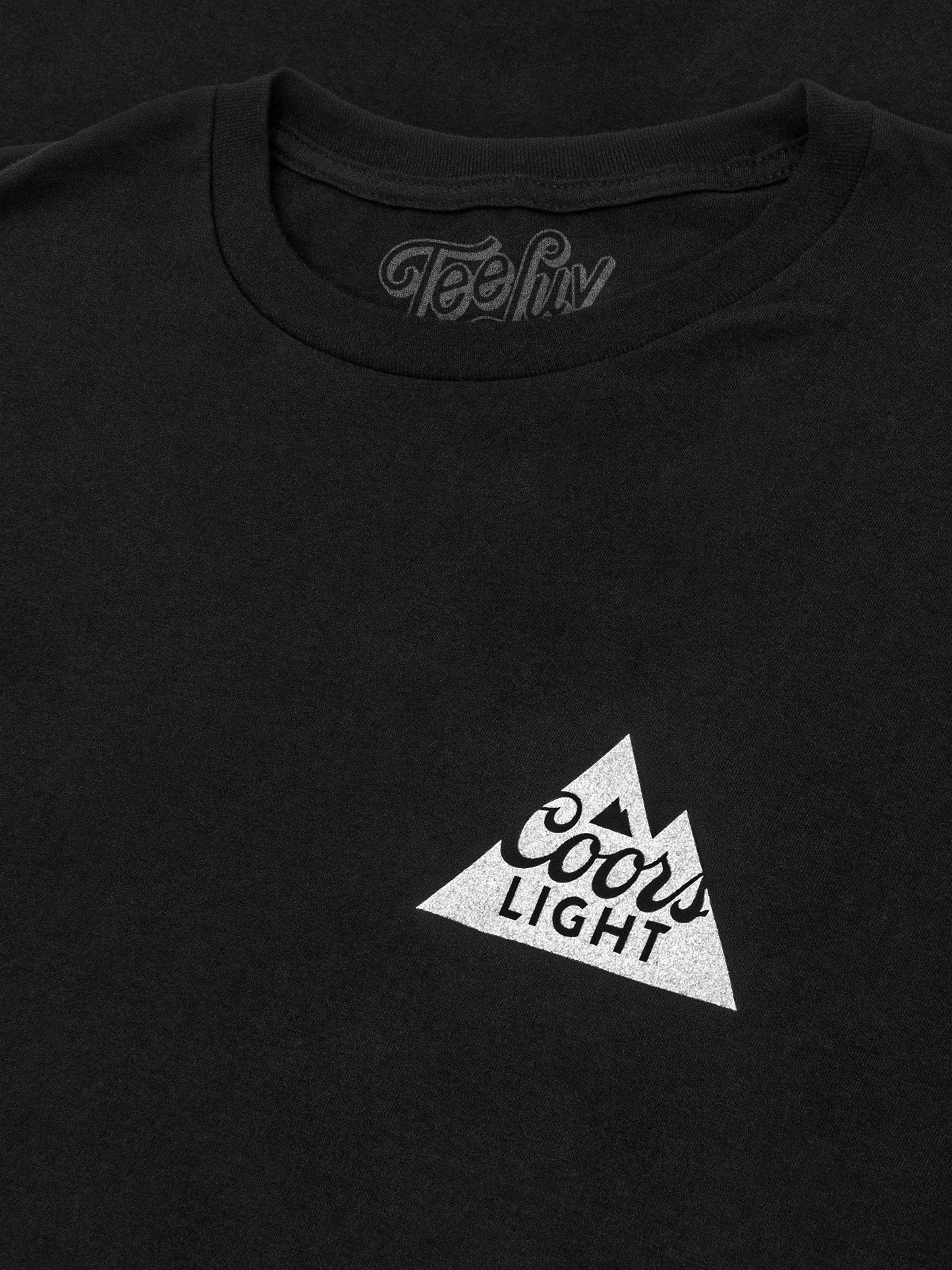 Coors Light Cold as the Rockies T-Shirt | Left Chest & Back Print | Black
